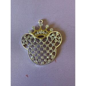 Mickey Mouse-inspired pendant silver tone rhinestones
